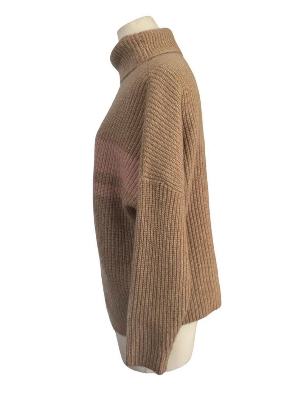 J. CREW Cashmere relaxed turtleneck sweater in stripe - Picture 3 of 8
